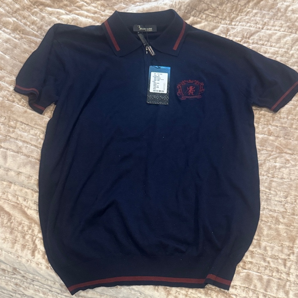 Classic Navy Polo with Red Accents